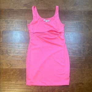 Tic Toc Bright Pink Fitted Dress